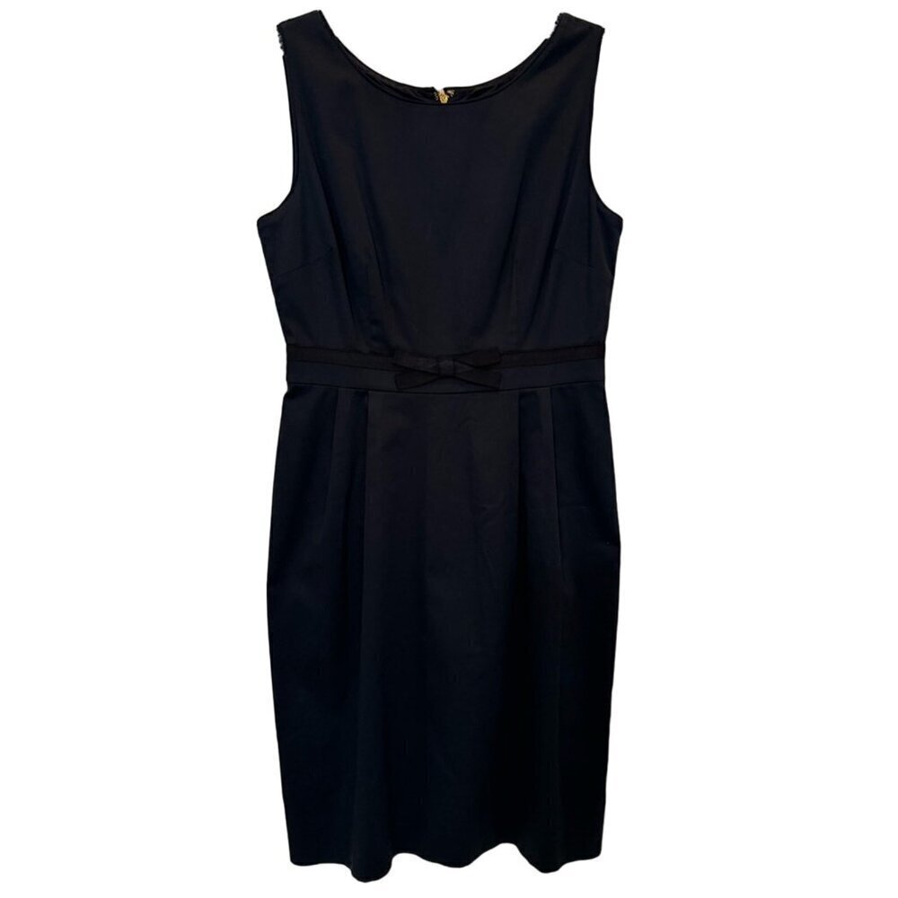 Kate Spade Black Sleeveless Bow Waist Sheath Dress Size 4 - Picture 2 of 9